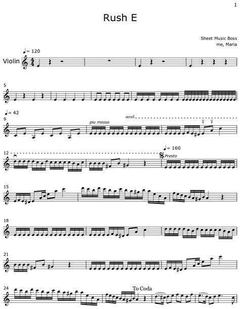 Quick guide on how to read the letter notes. . Rush e violin sheet music free pdf